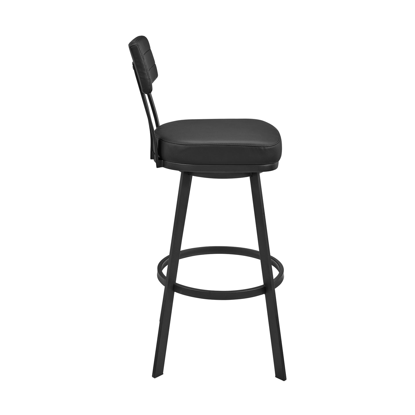 Jinab Swivel Bar and Counter Stool in Metal and Faux Leather