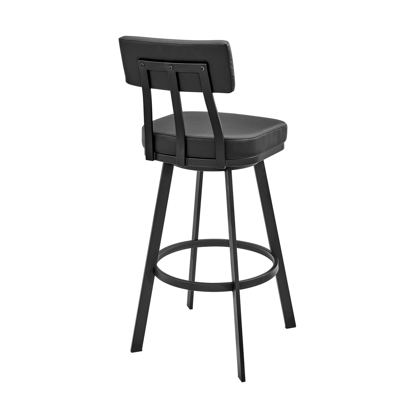 Jinab Swivel Bar and Counter Stool in Metal and Faux Leather