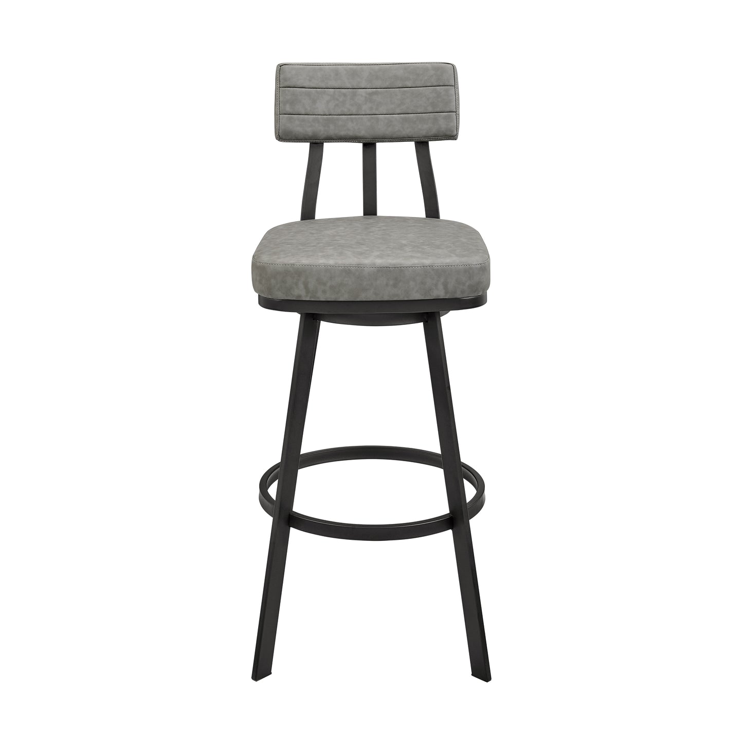 Jinab Swivel Bar and Counter Stool in Metal and Faux Leather