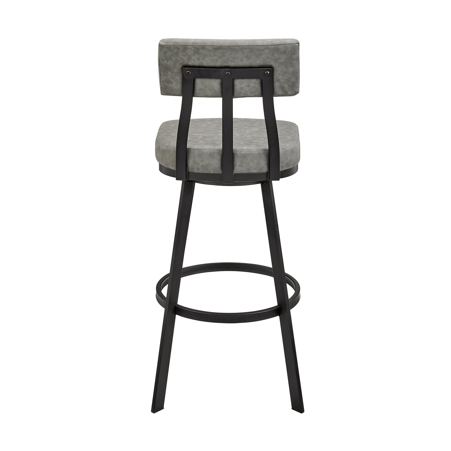 Jinab Swivel Bar and Counter Stool in Metal and Faux Leather