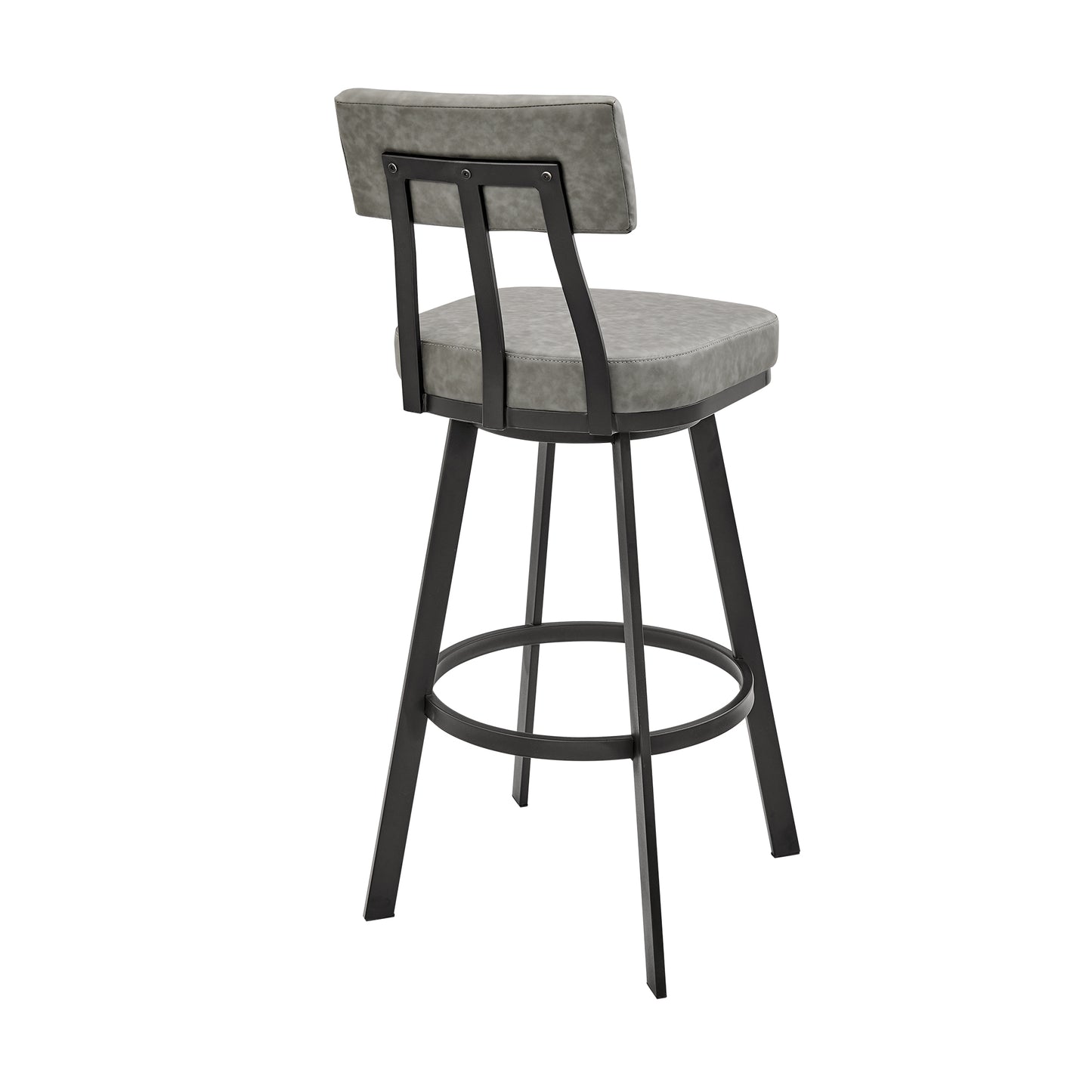 Jinab Swivel Bar and Counter Stool in Metal and Faux Leather