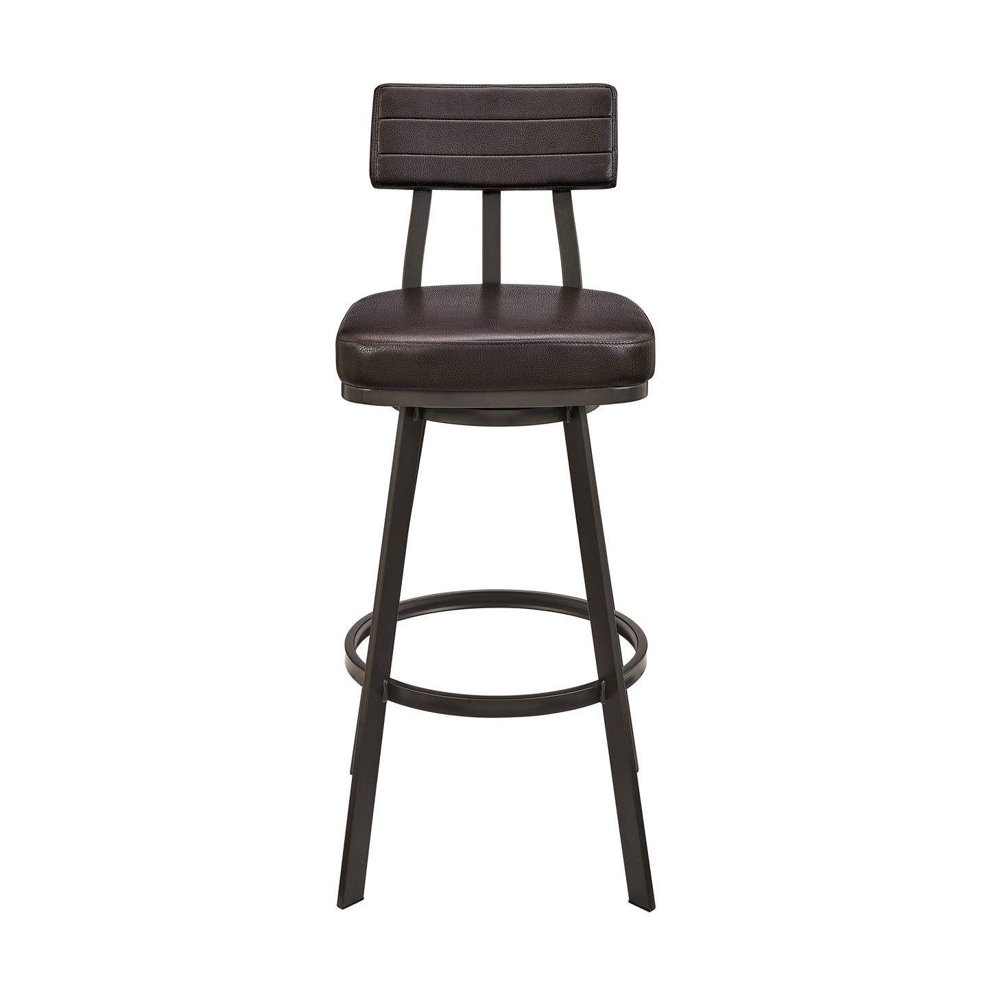 Jinab Swivel Bar and Counter Stool in Metal and Faux Leather