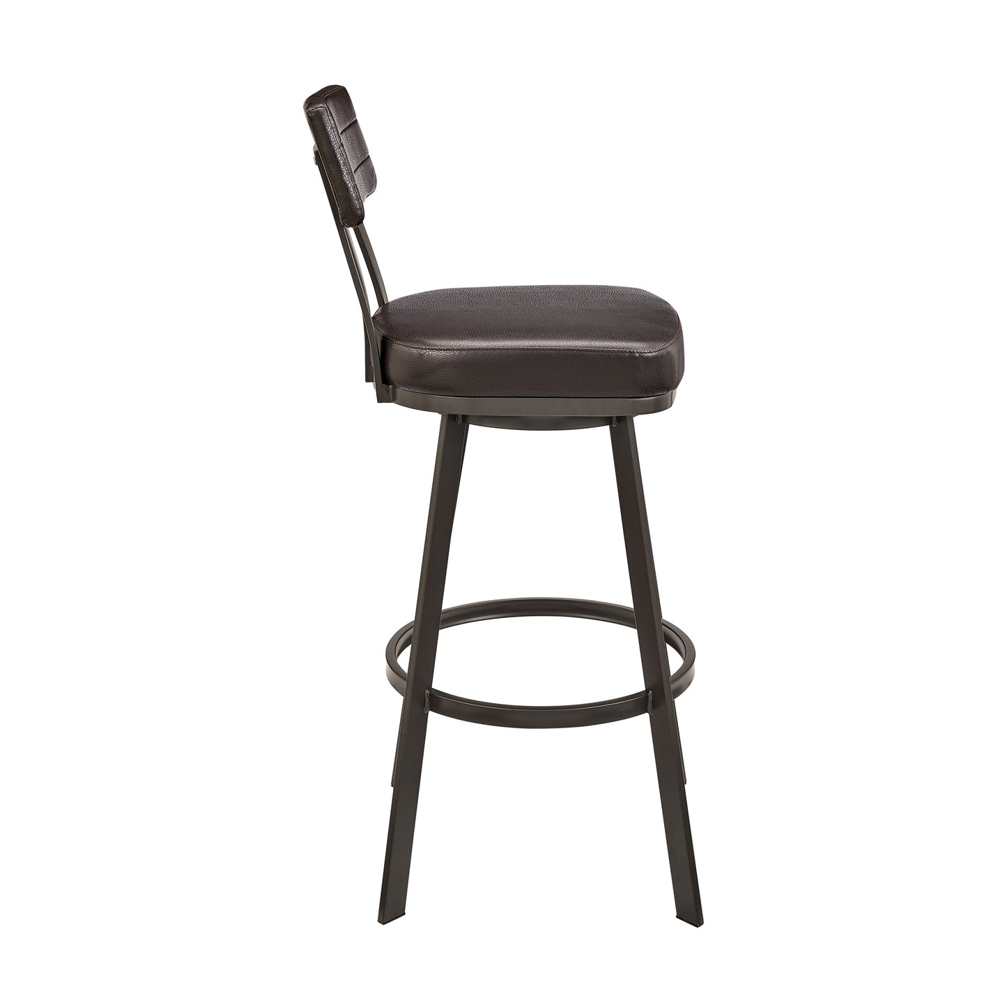 Jinab Swivel Bar and Counter Stool in Metal and Faux Leather