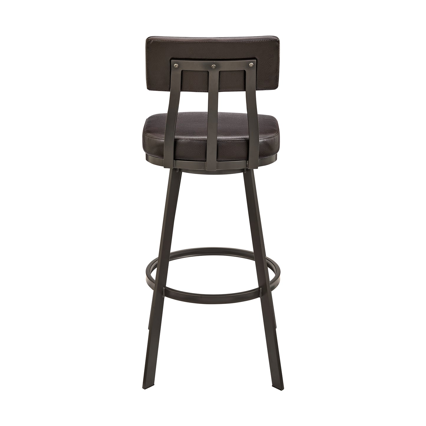 Jinab Swivel Bar and Counter Stool in Metal and Faux Leather