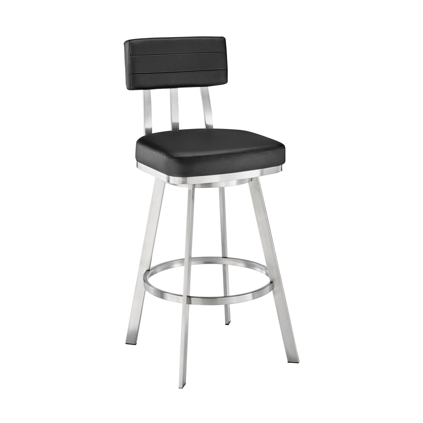 Jinab Swivel Bar and Counter Stool in Metal and Faux Leather