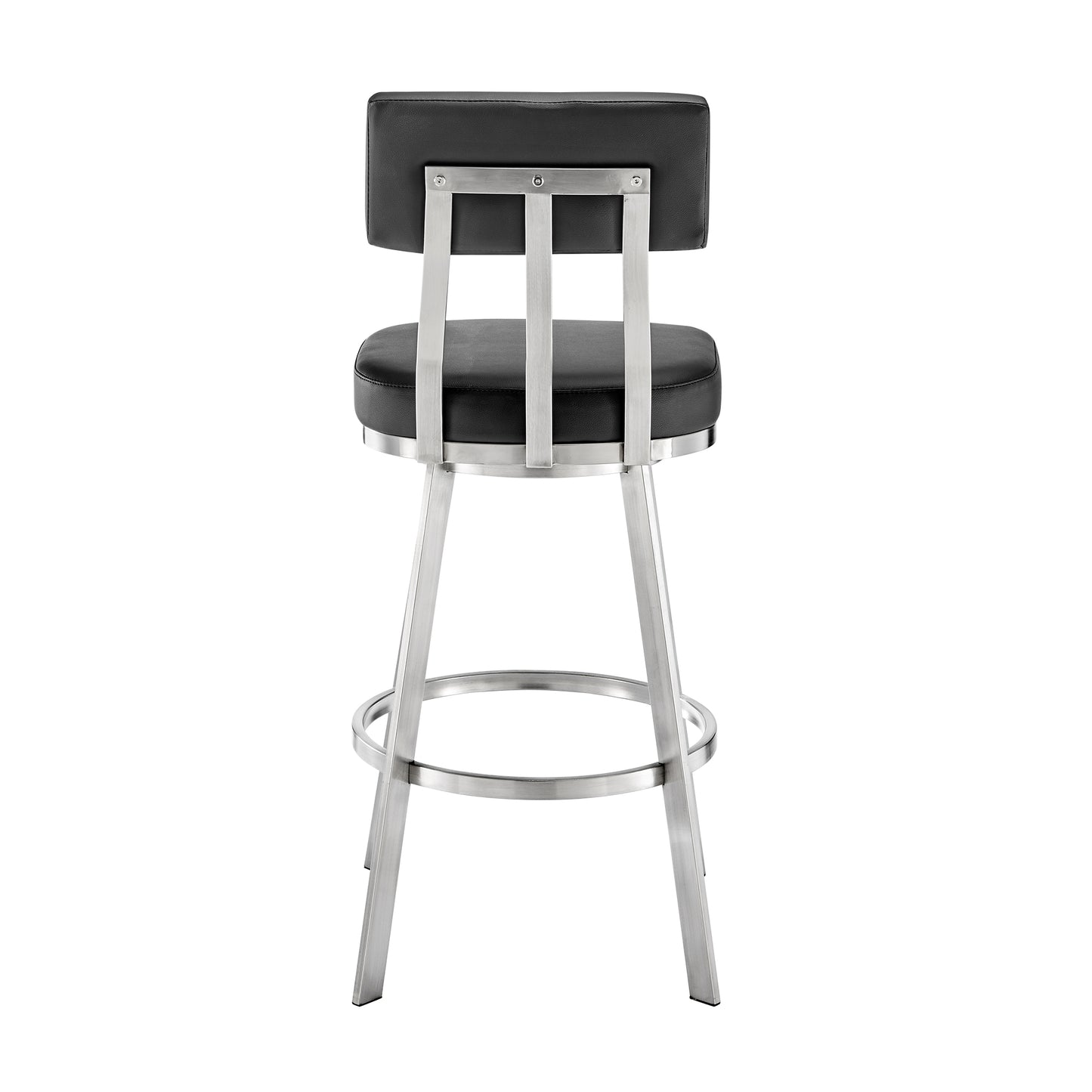 Jinab Swivel Bar and Counter Stool in Metal and Faux Leather