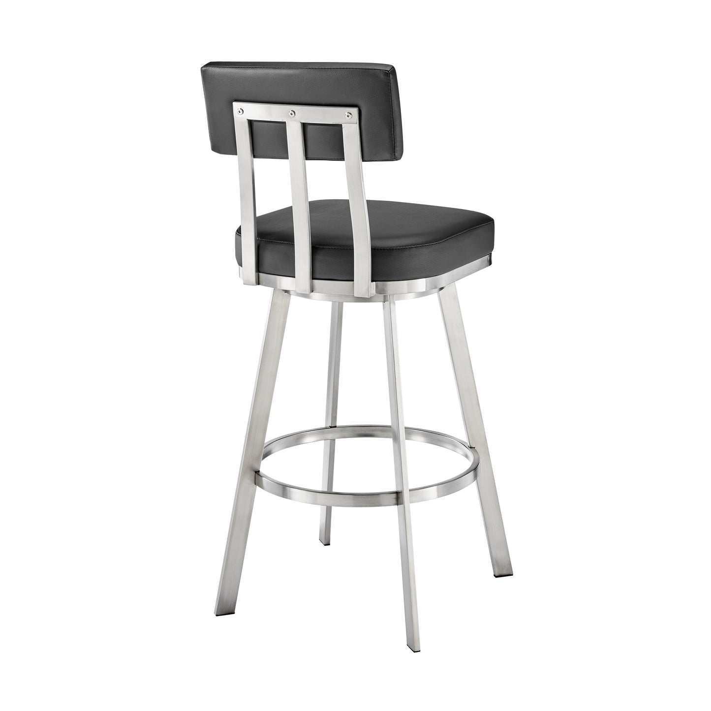 Jinab Swivel Bar and Counter Stool in Metal and Faux Leather