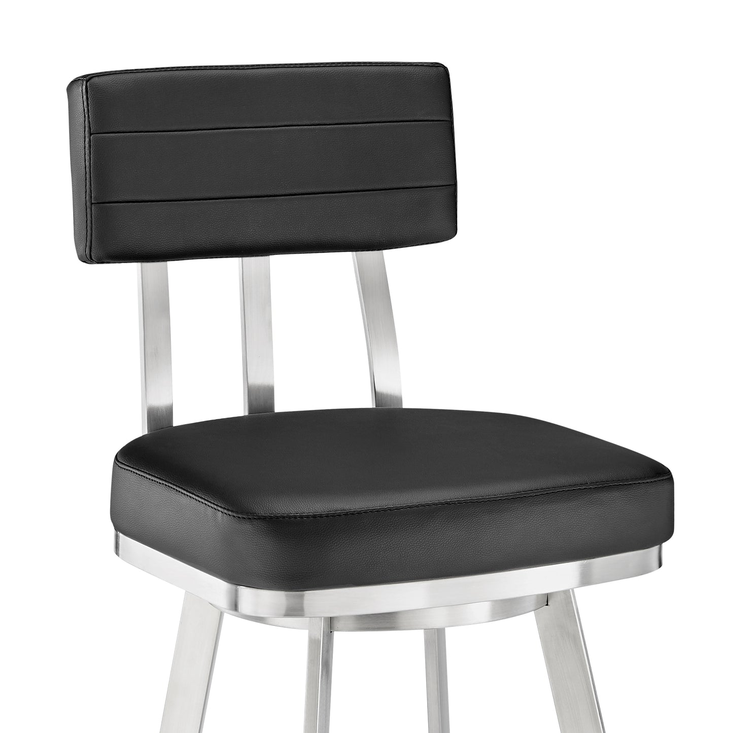 Jinab Swivel Bar and Counter Stool in Metal and Faux Leather