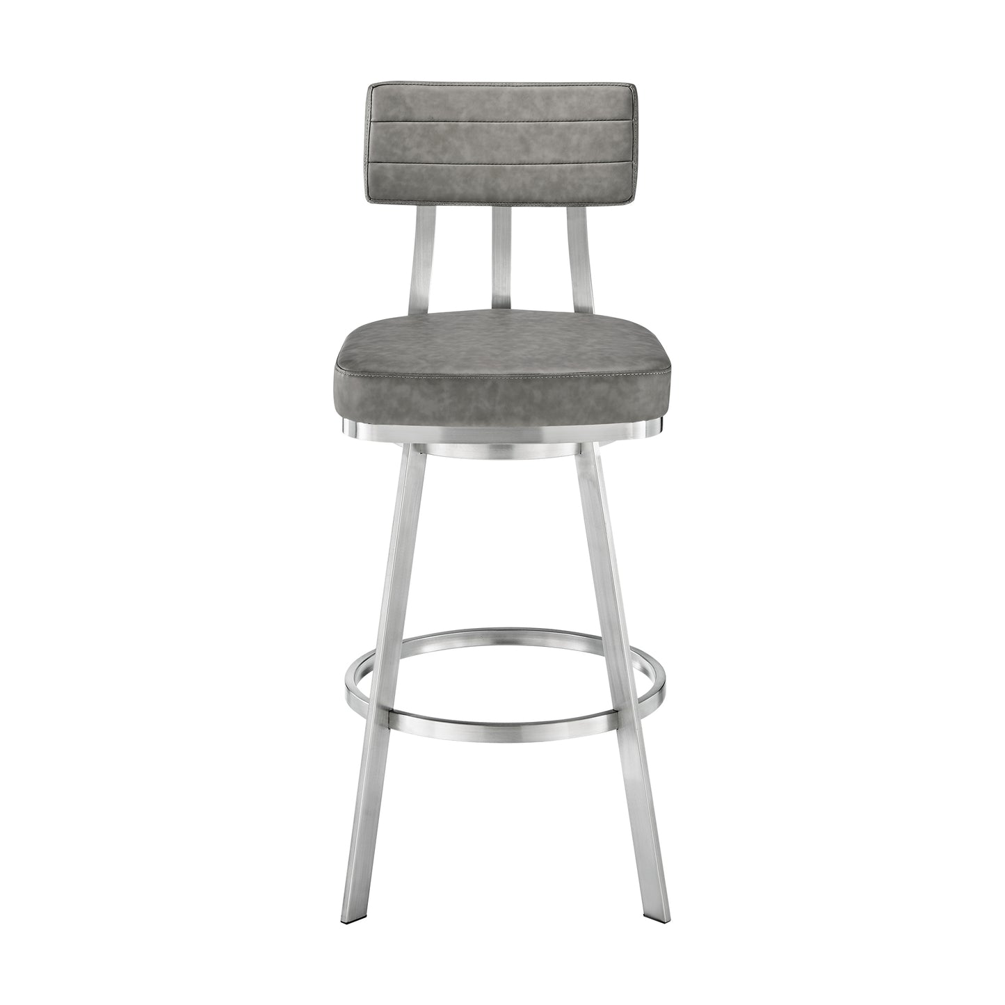 Jinab Swivel Bar and Counter Stool in Metal and Faux Leather
