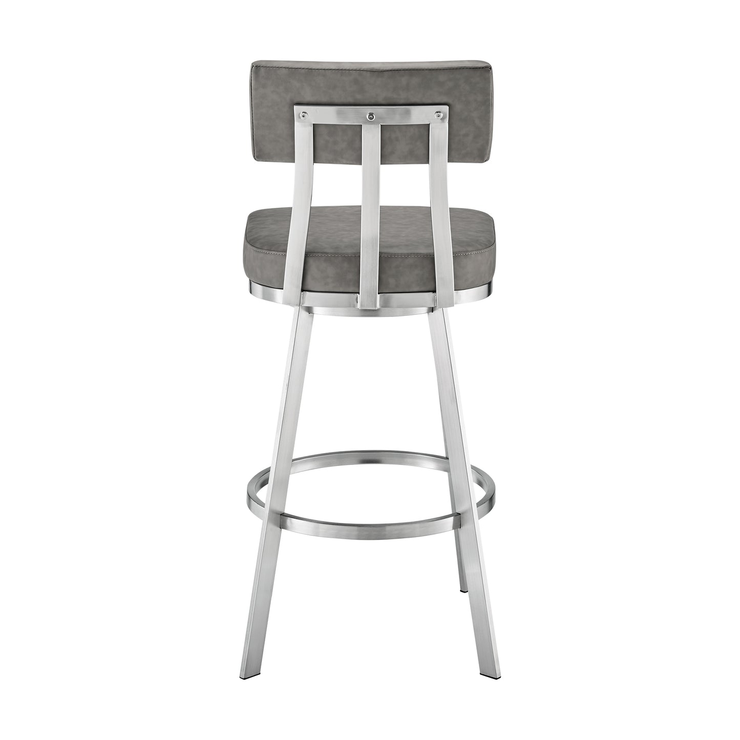 Jinab Swivel Bar and Counter Stool in Metal and Faux Leather