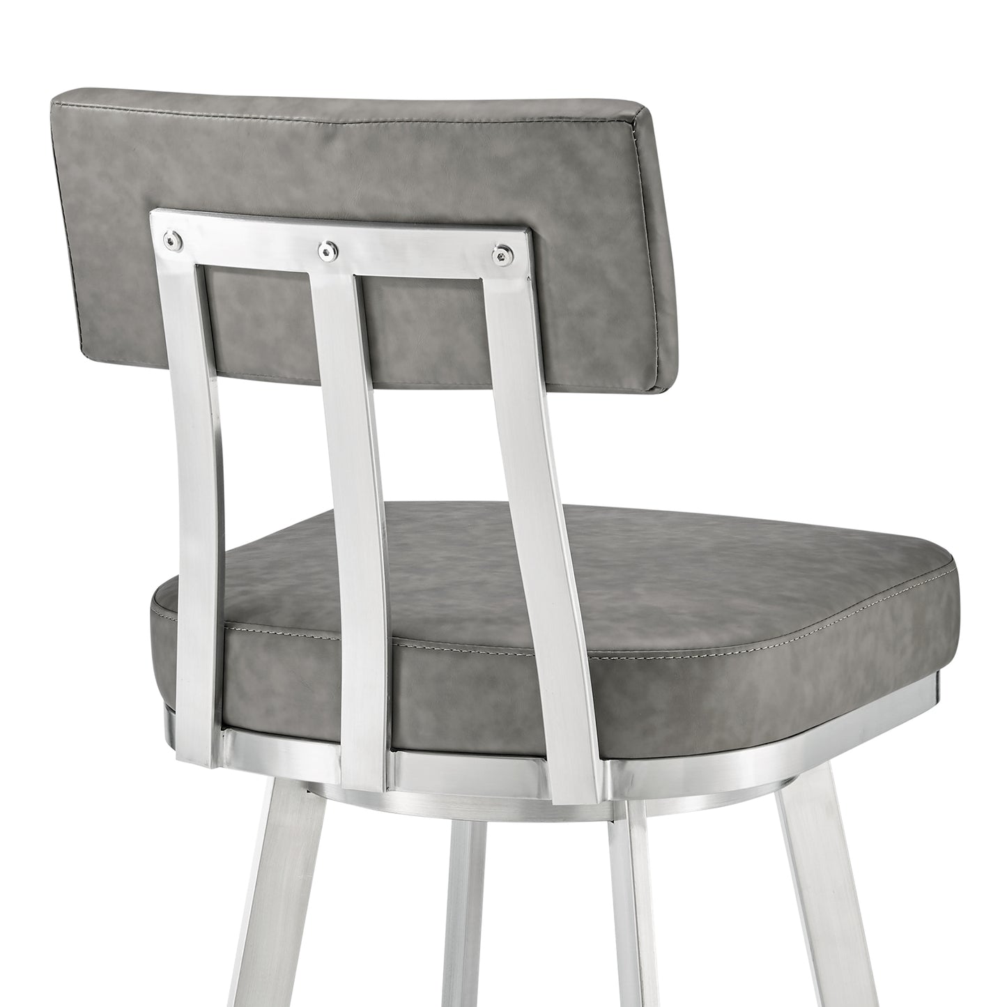 Jinab Swivel Bar and Counter Stool in Metal and Faux Leather
