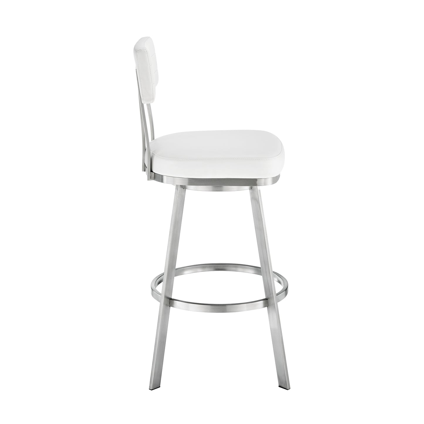 Jinab Swivel Bar and Counter Stool in Metal and Faux Leather