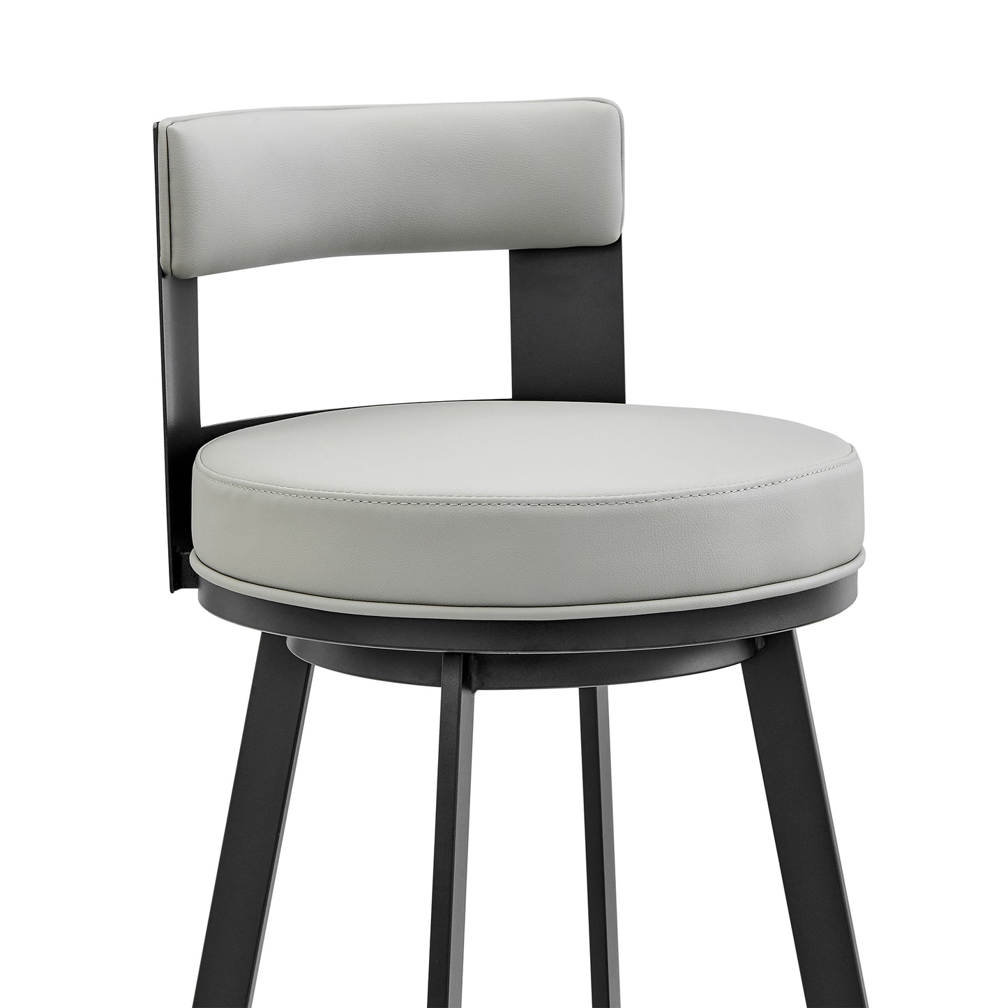 Lynof Swivel Bar and Counter Stool in Various Metal and Faux Leather Options