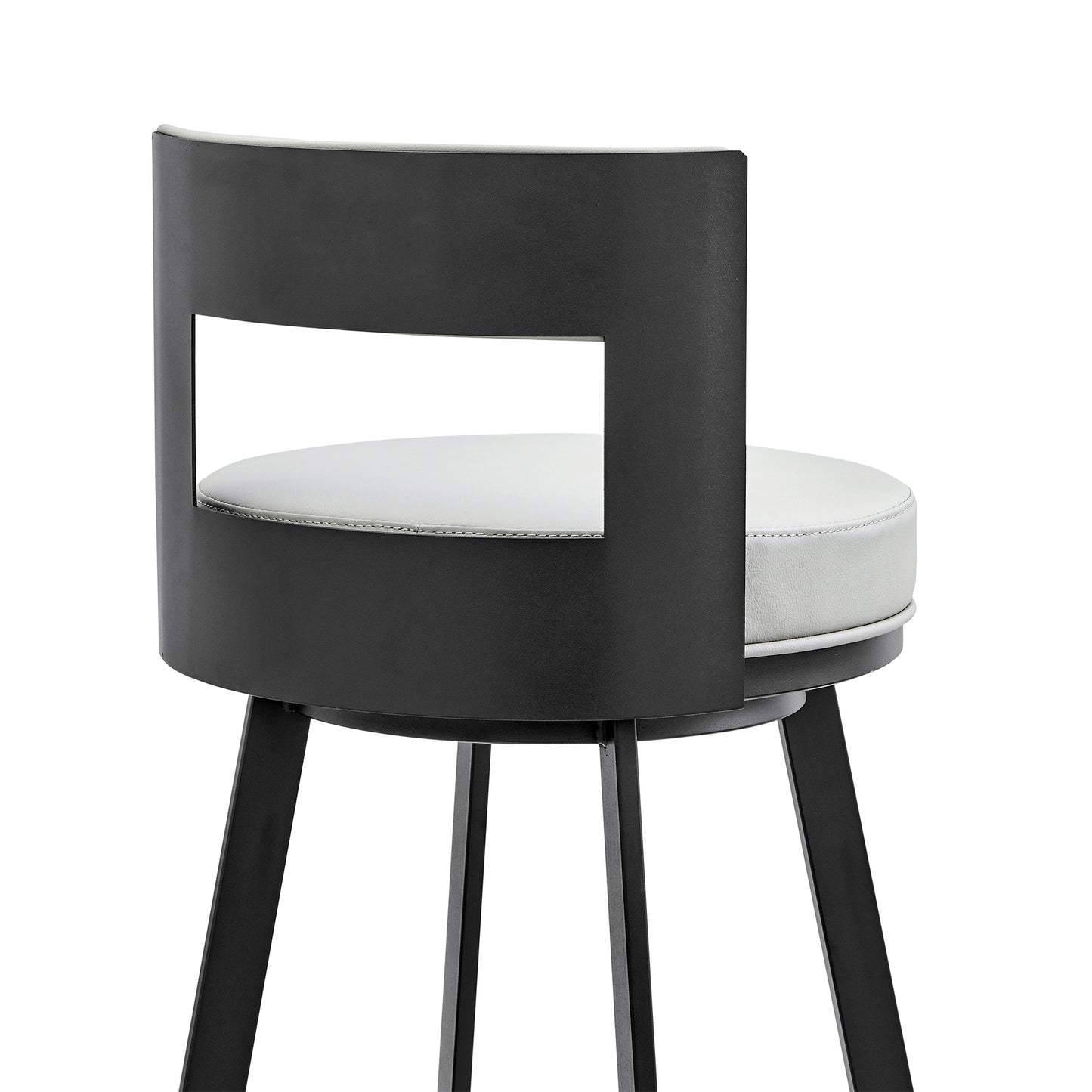 Lynof Swivel Bar and Counter Stool in Various Metal and Faux Leather Options