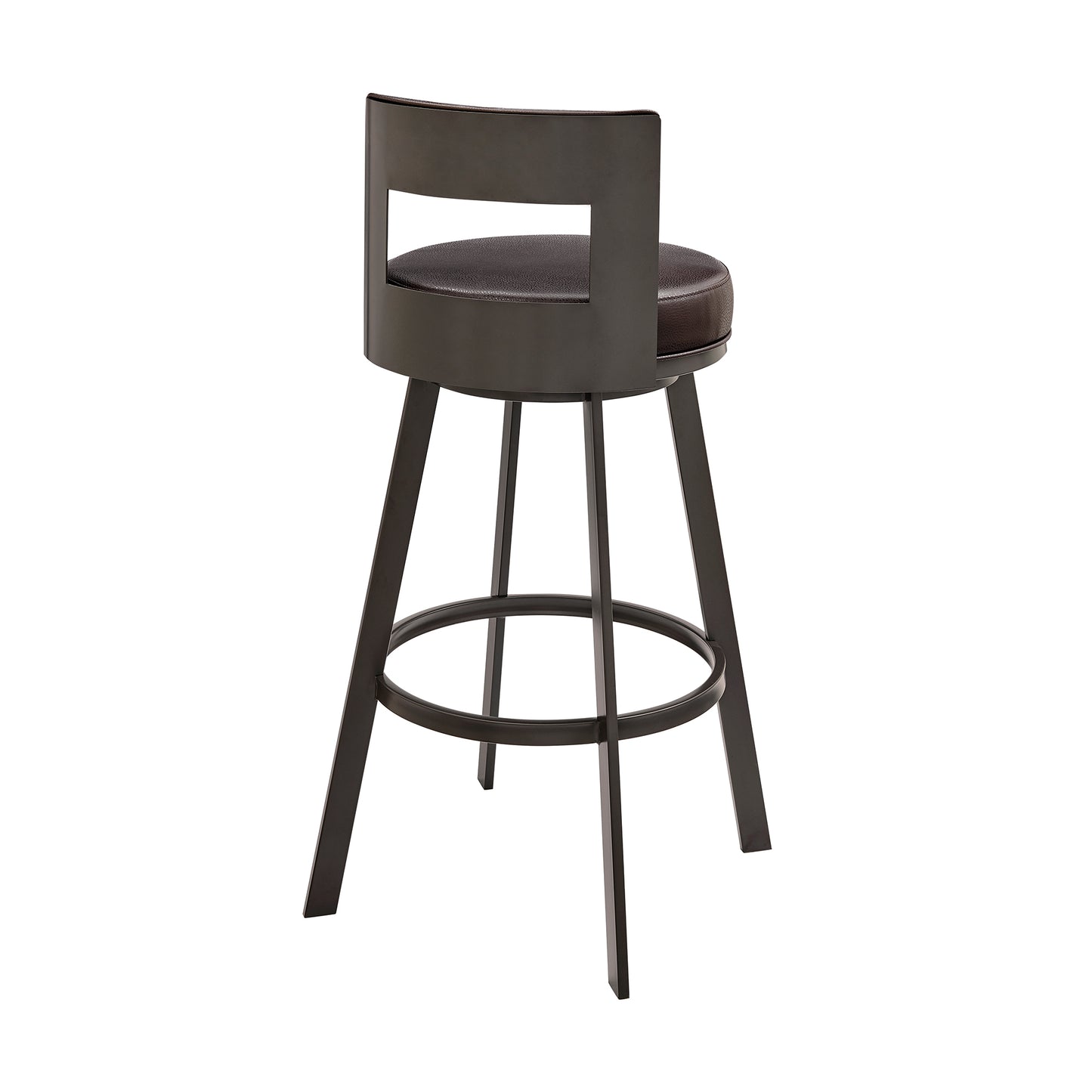 Lynof Swivel Bar and Counter Stool in Various Metal and Faux Leather Options