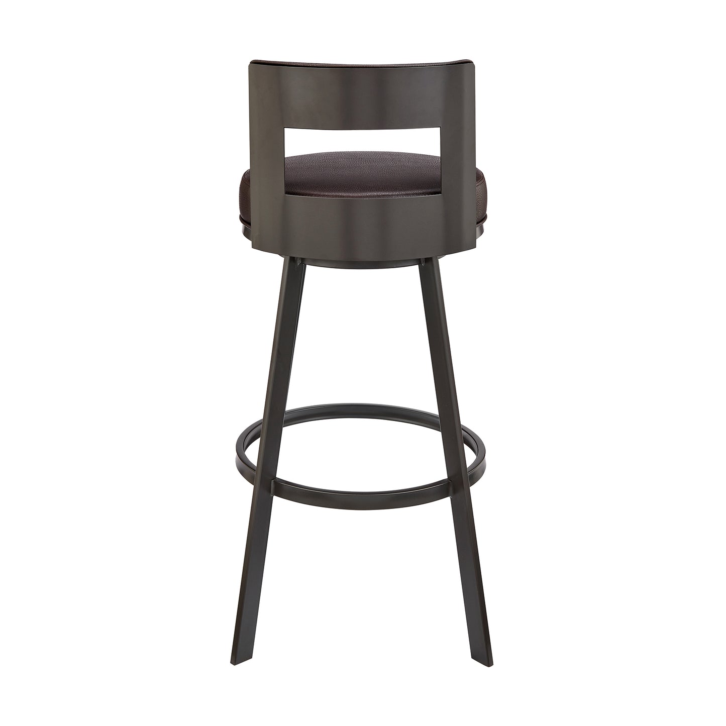 Lynof Swivel Bar and Counter Stool in Various Metal and Faux Leather Options