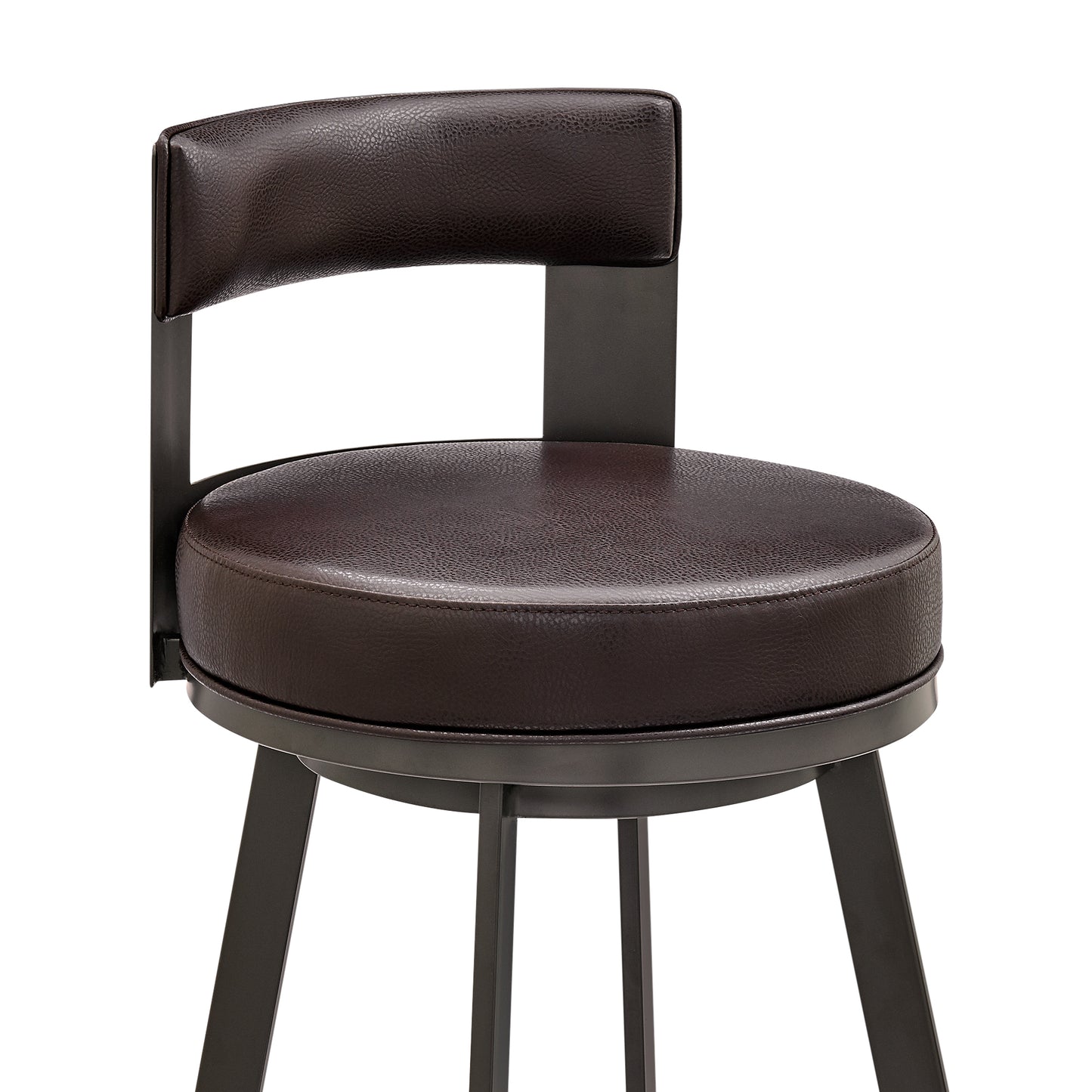 Lynof Swivel Bar and Counter Stool in Various Metal and Faux Leather Options