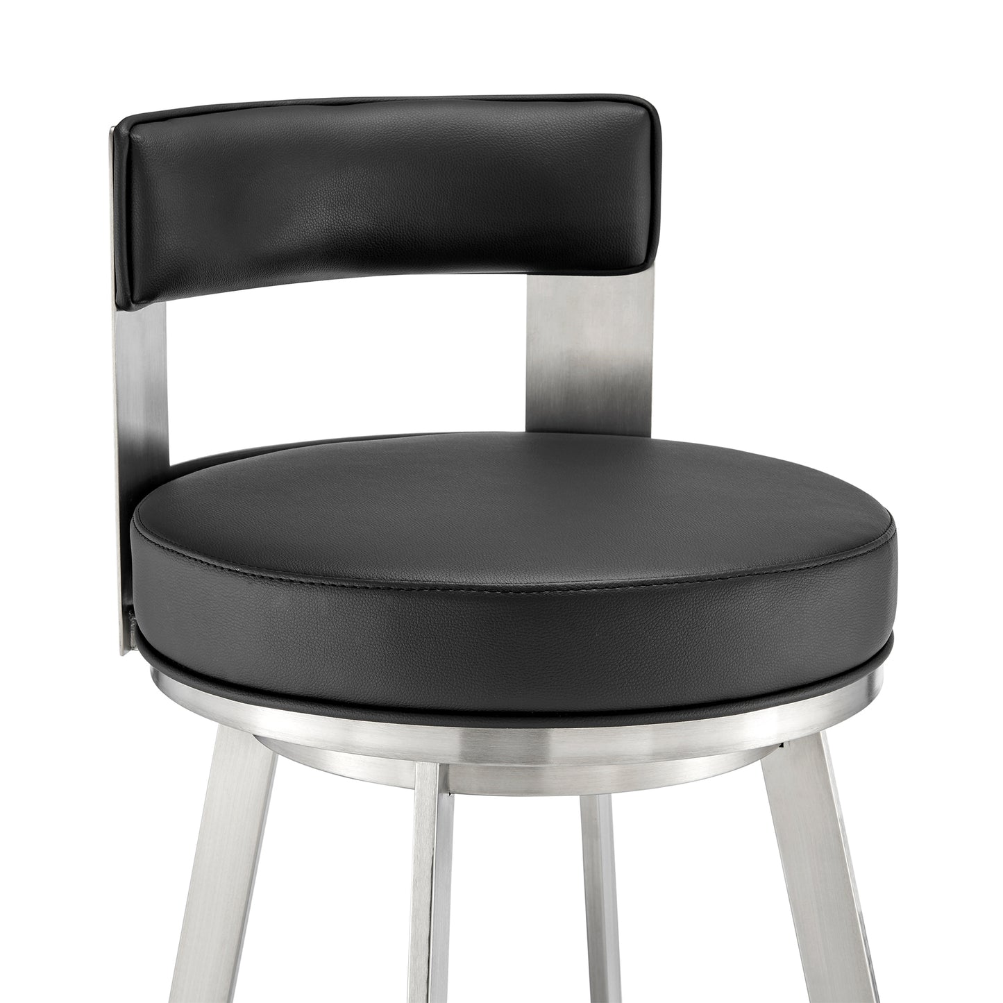 Lynof Swivel Bar and Counter Stool in Various Metal and Faux Leather Options