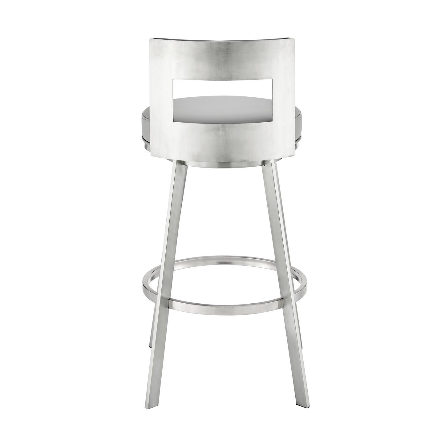 Lynof Swivel Bar and Counter Stool in Various Metal and Faux Leather Options
