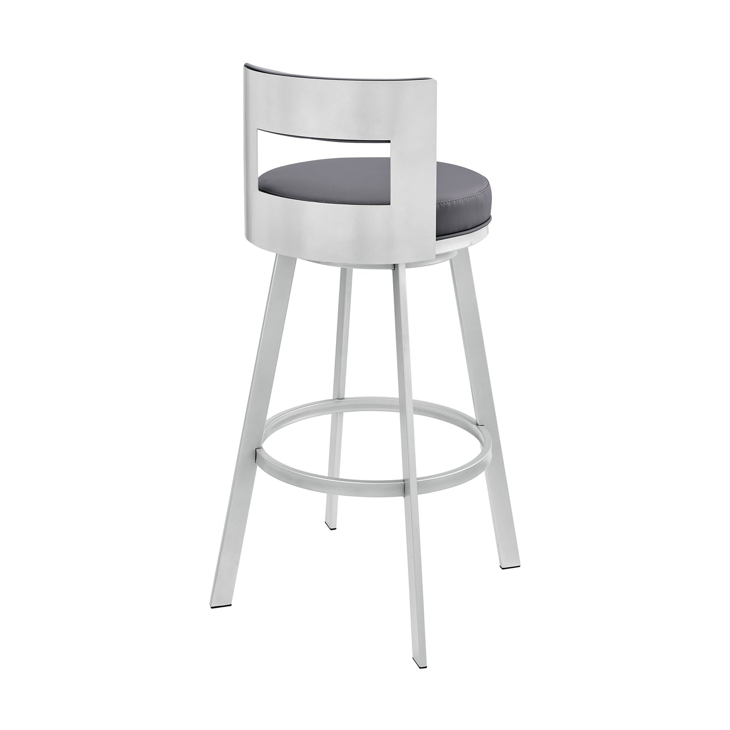 Lynof Swivel Bar and Counter Stool in Various Metal and Faux Leather Options