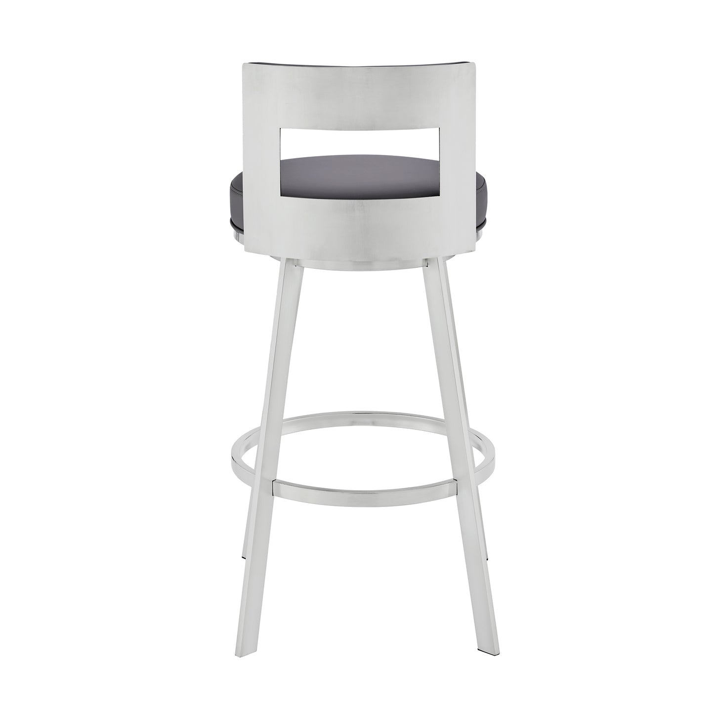 Lynof Swivel Bar and Counter Stool in Various Metal and Faux Leather Options