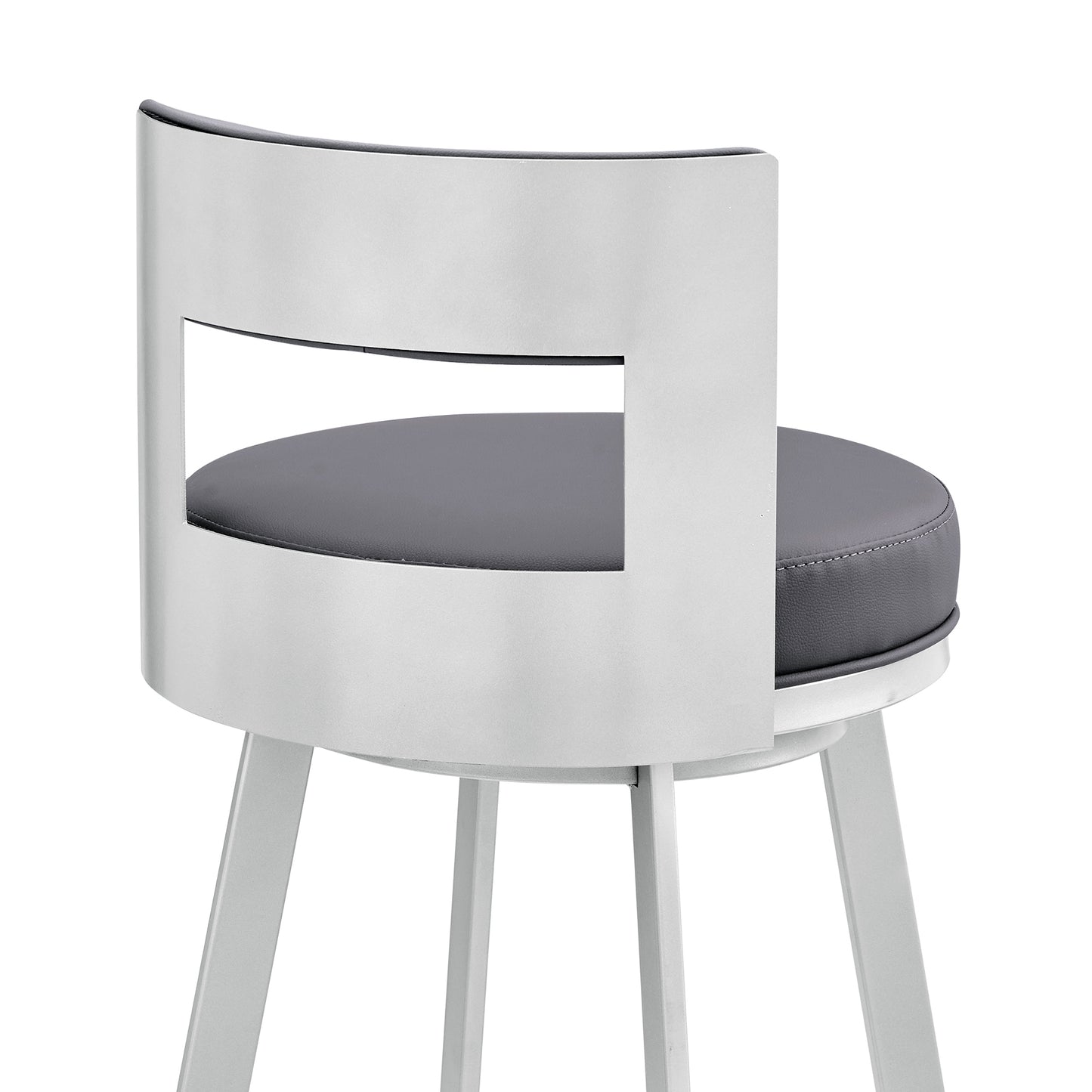 Lynof Swivel Bar and Counter Stool in Various Metal and Faux Leather Options