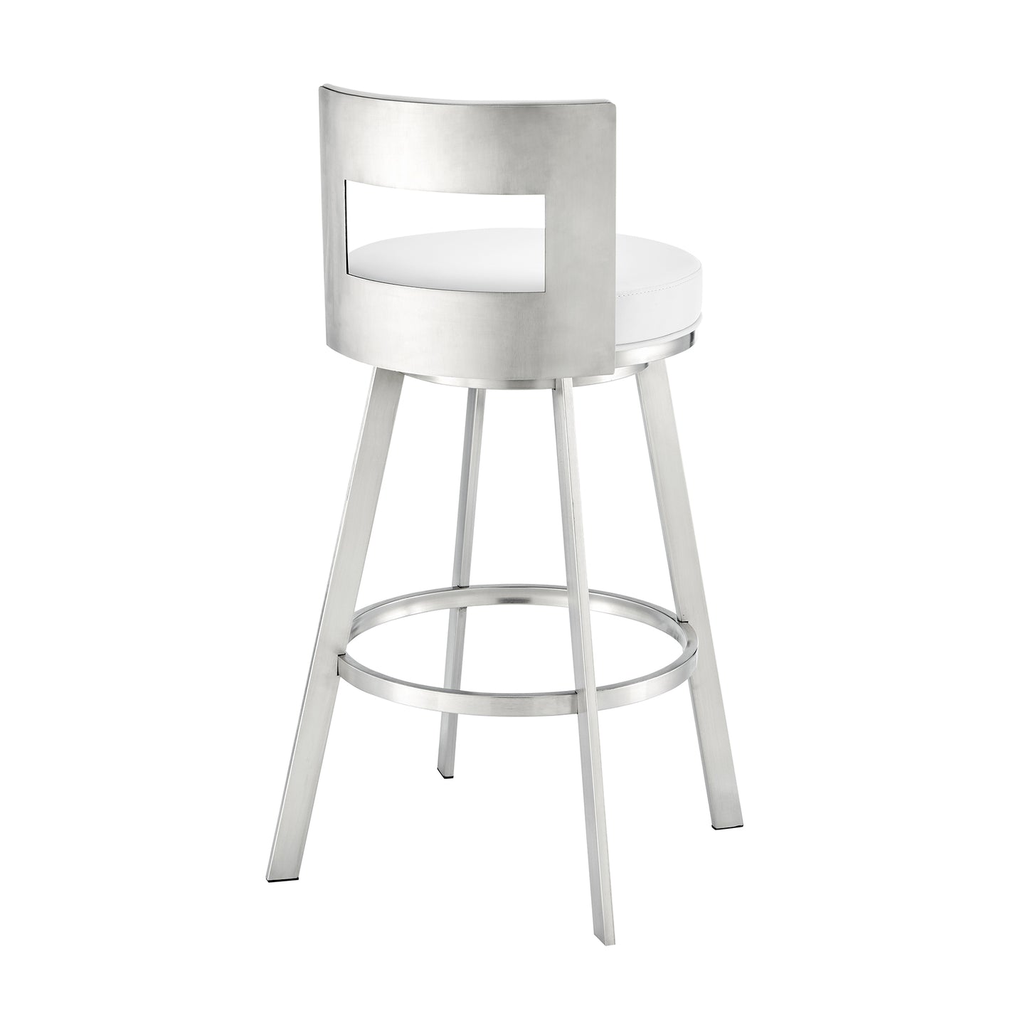 Lynof Swivel Bar and Counter Stool in Various Metal and Faux Leather Options