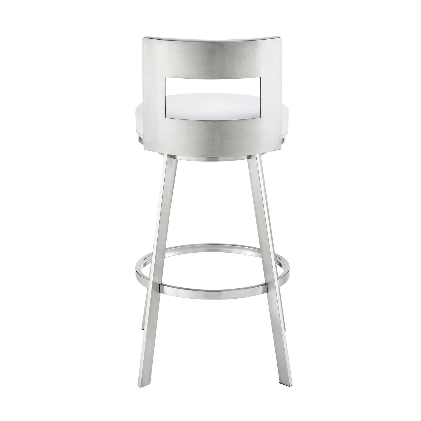 Lynof Swivel Bar and Counter Stool in Various Metal and Faux Leather Options