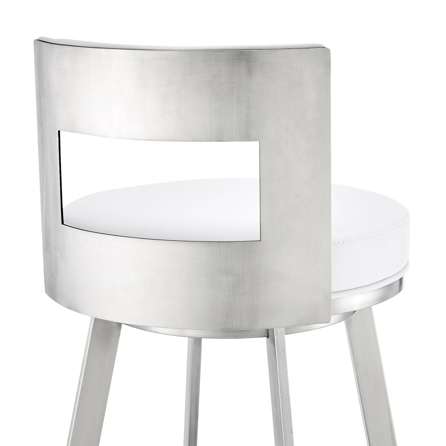 Lynof Swivel Bar and Counter Stool in Various Metal and Faux Leather Options