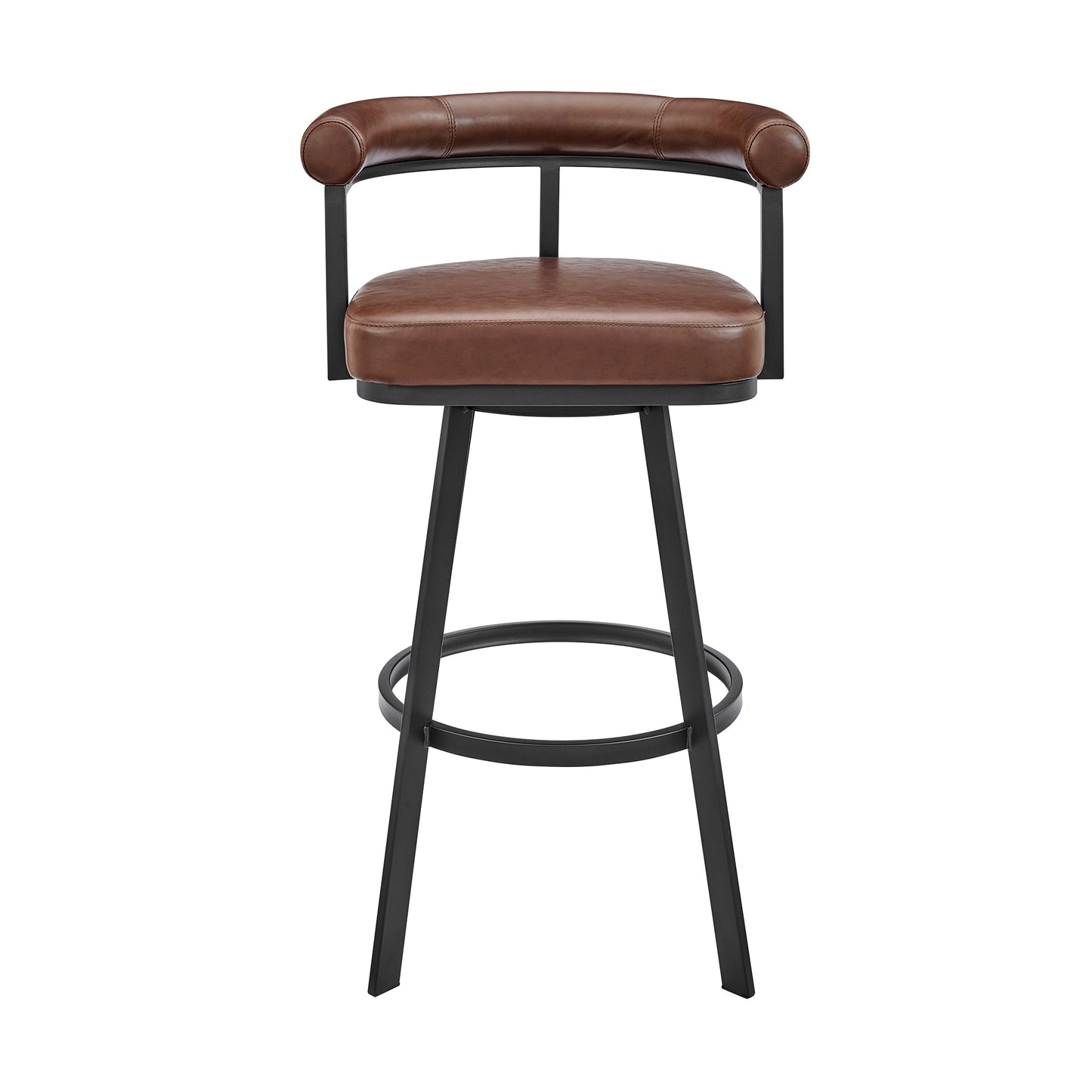 Nolagam Swivel Bar and Counter Stool in Metal and Faux Leather