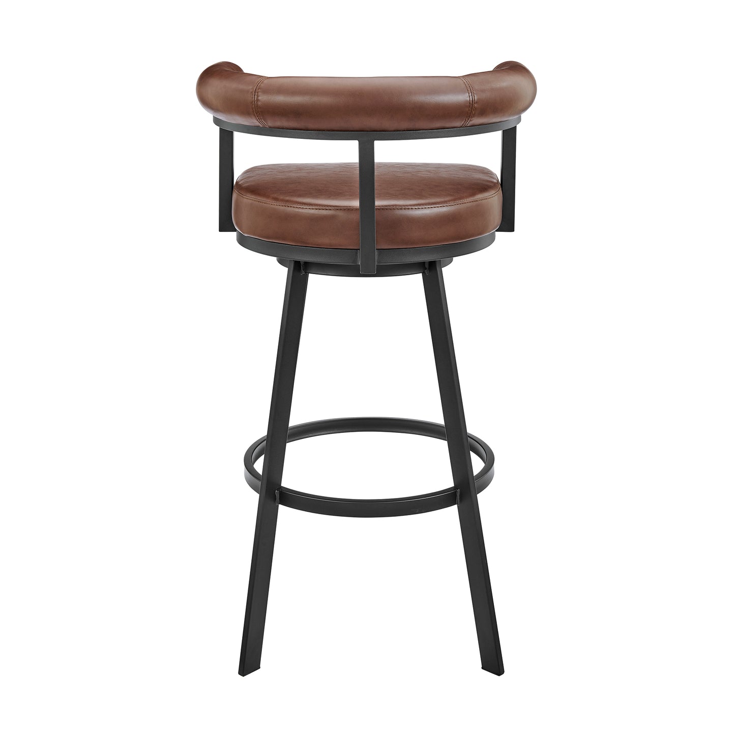 Nolagam Swivel Bar and Counter Stool in Metal and Faux Leather