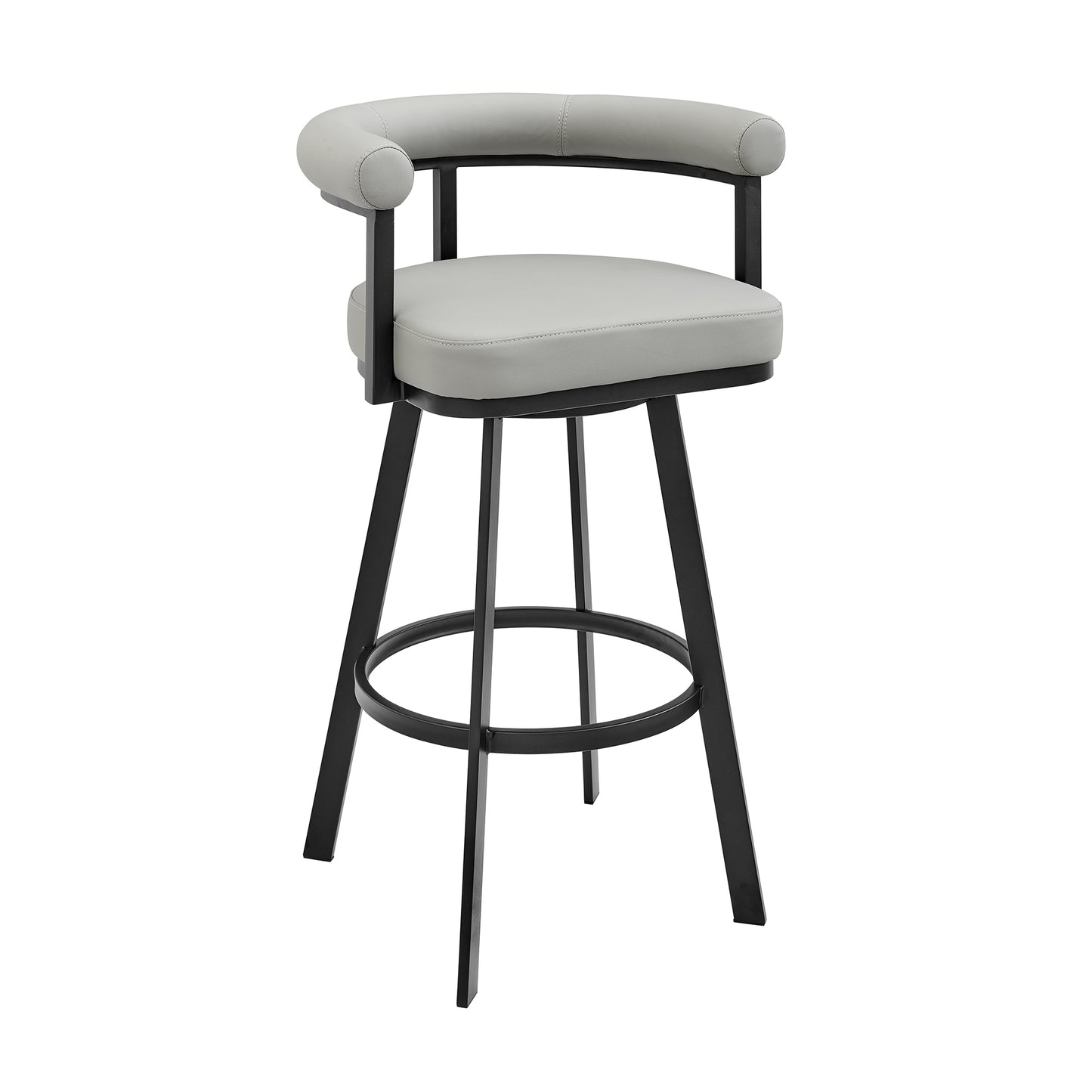 Nolagam Swivel Bar and Counter Stool in Metal and Faux Leather