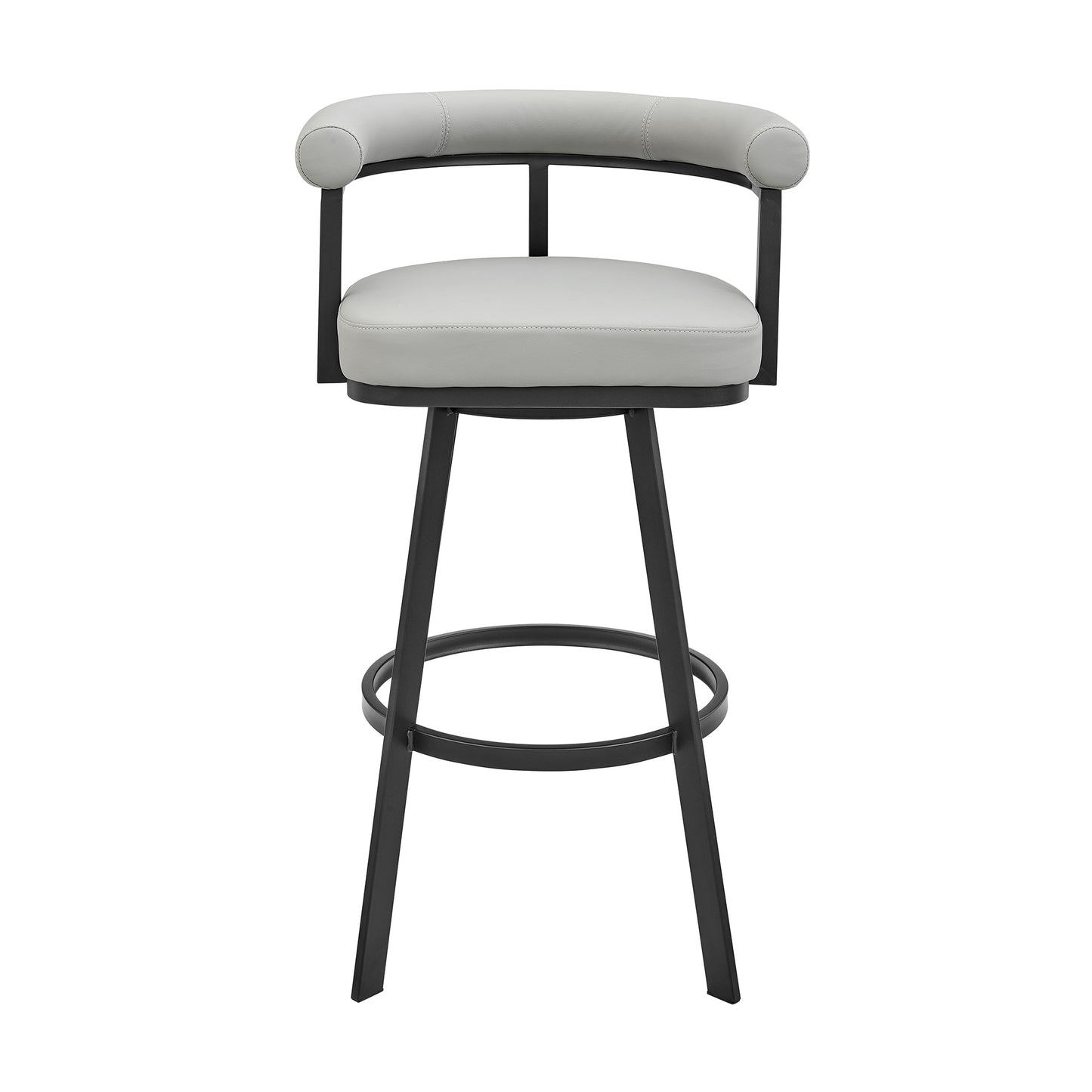 Nolagam Swivel Bar and Counter Stool in Metal and Faux Leather