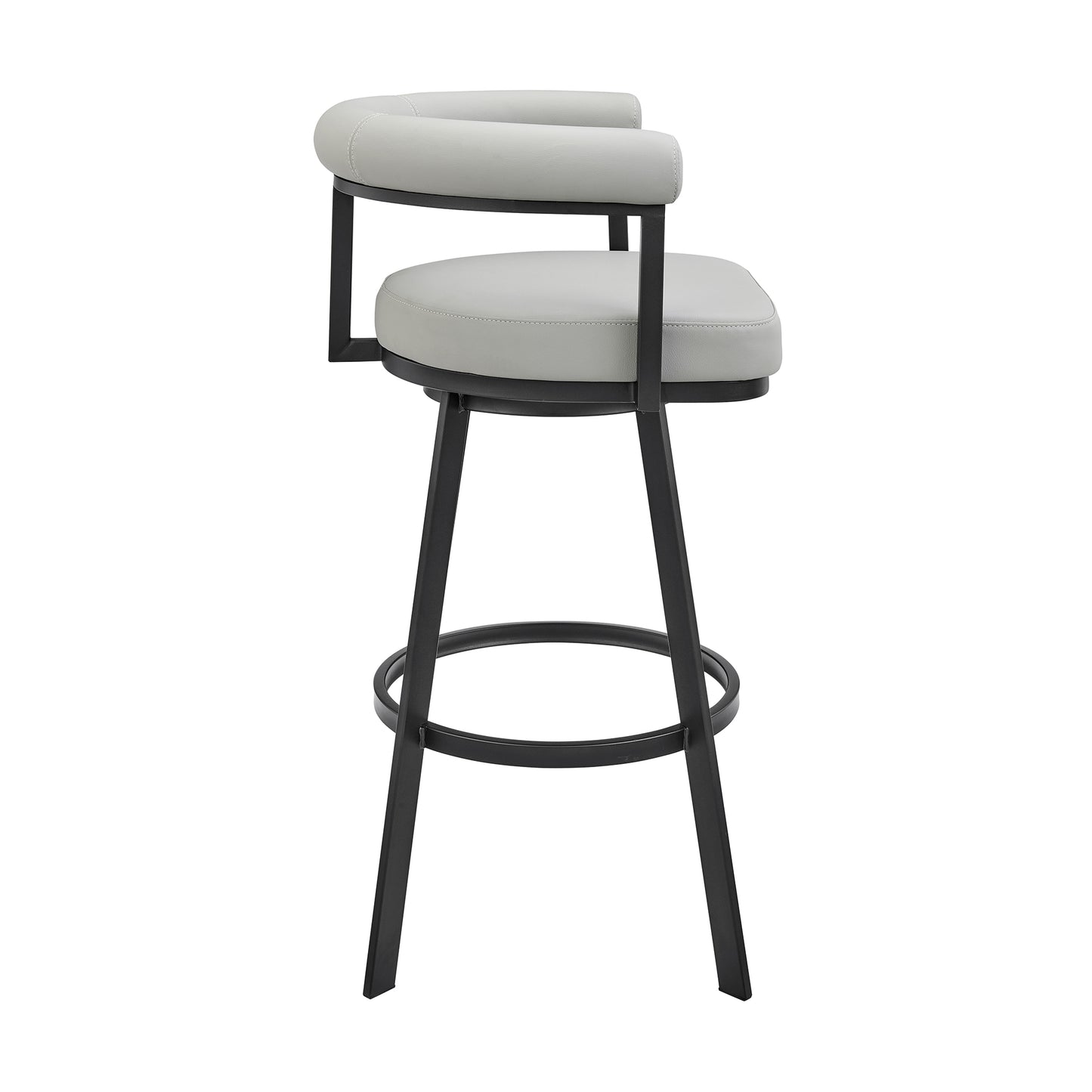 Nolagam Swivel Bar and Counter Stool in Metal and Faux Leather