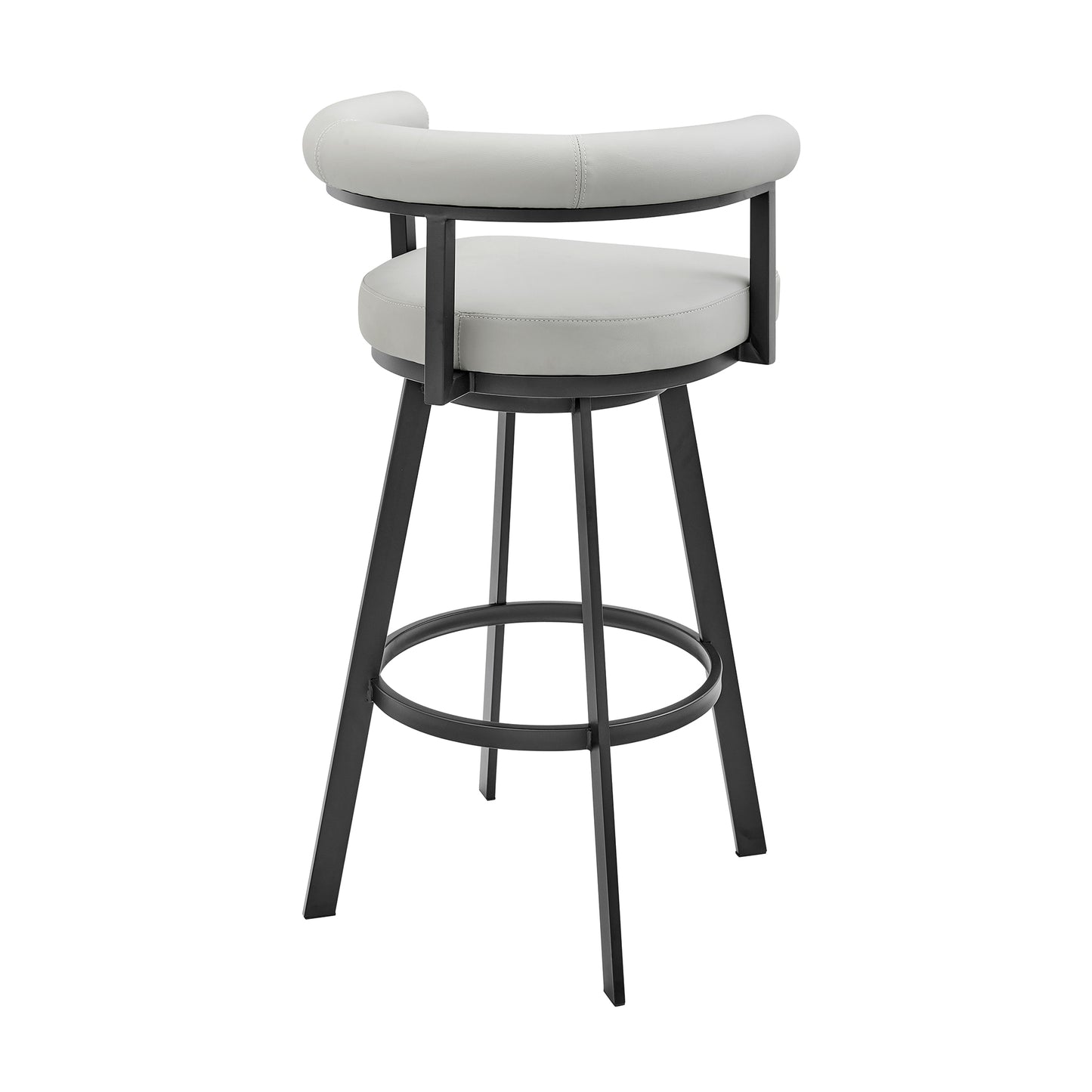 Nolagam Swivel Bar and Counter Stool in Metal and Faux Leather