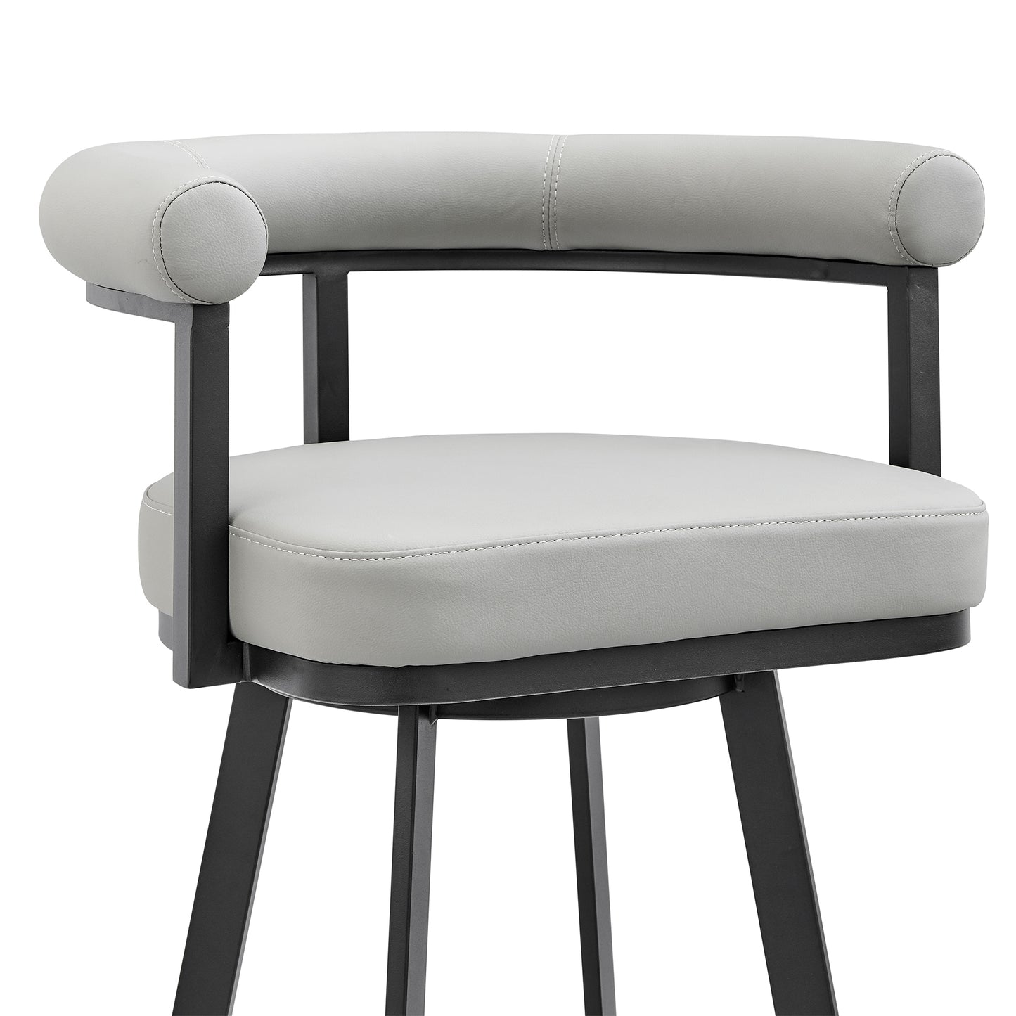 Nolagam Swivel Bar and Counter Stool in Metal and Faux Leather