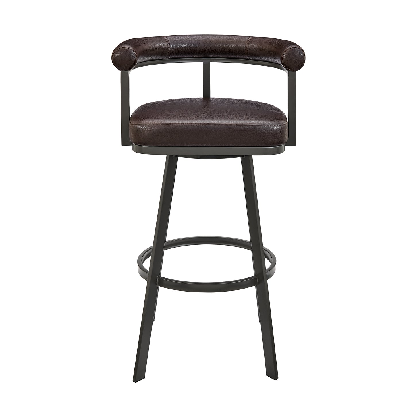 Nolagam Swivel Bar and Counter Stool in Metal and Faux Leather