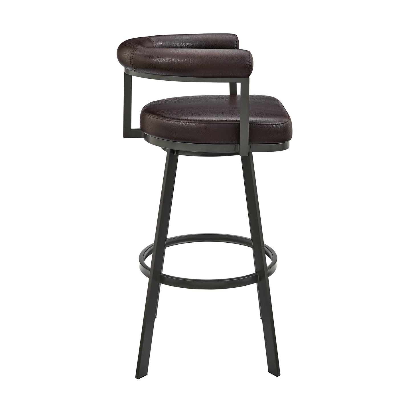 Nolagam Swivel Bar and Counter Stool in Metal and Faux Leather
