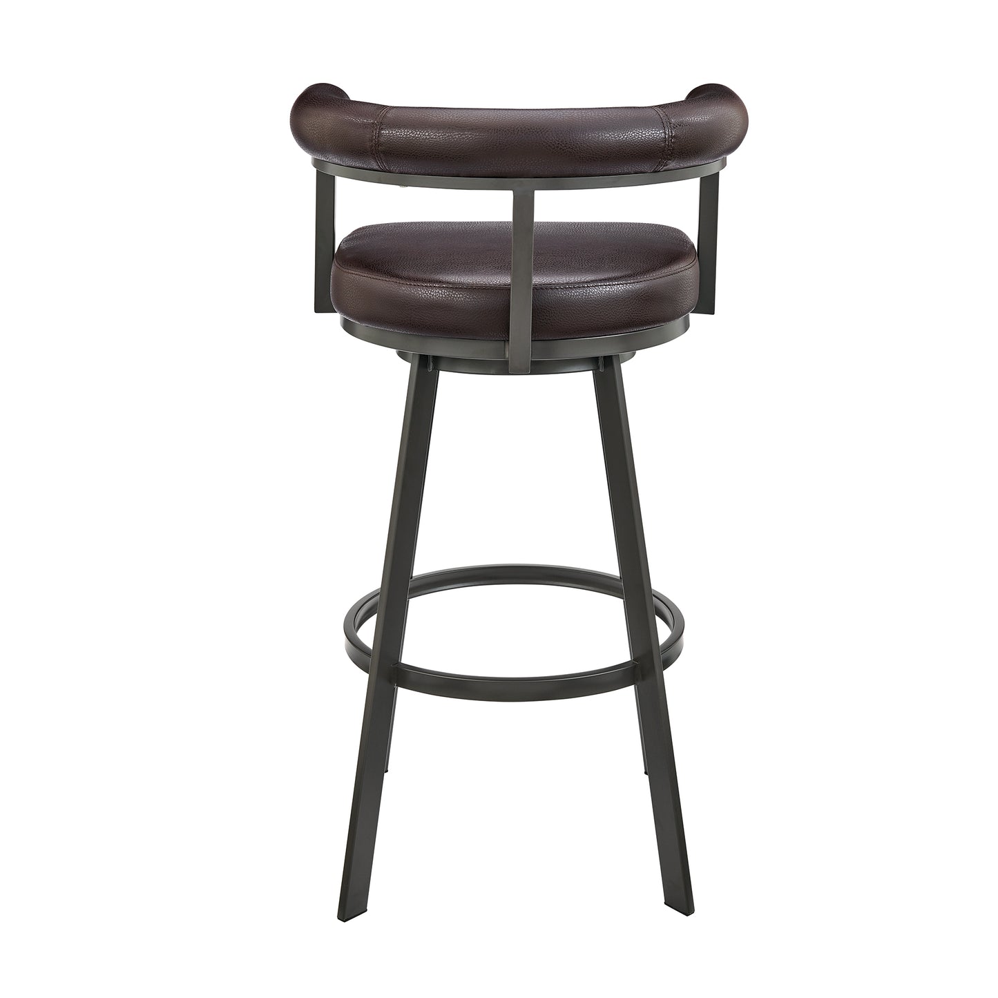 Nolagam Swivel Bar and Counter Stool in Metal and Faux Leather