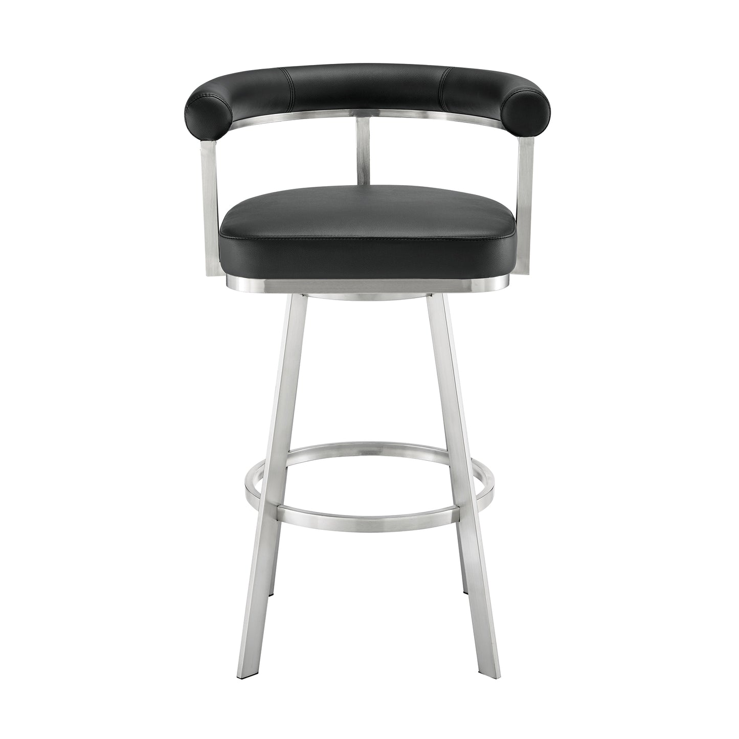 Nolagam Swivel Bar and Counter Stool in Metal and Faux Leather