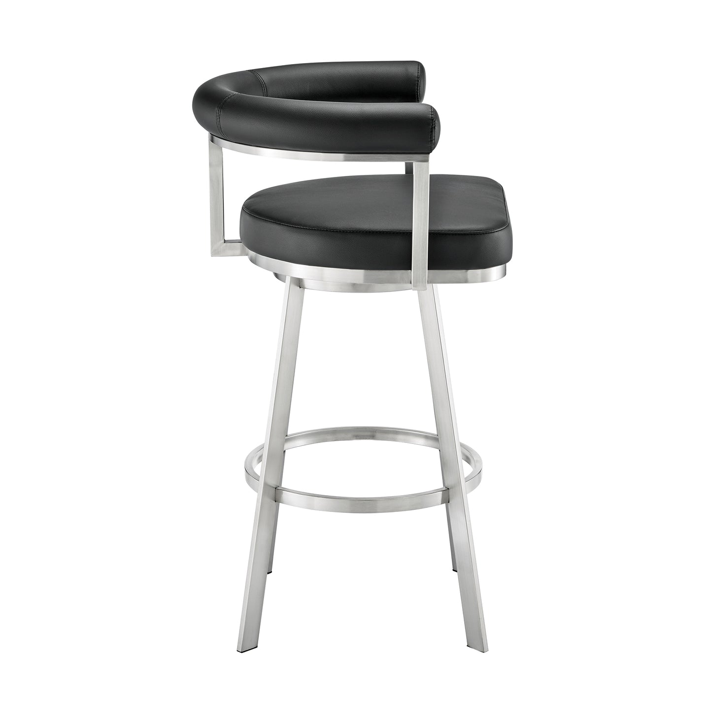 Nolagam Swivel Bar and Counter Stool in Metal and Faux Leather