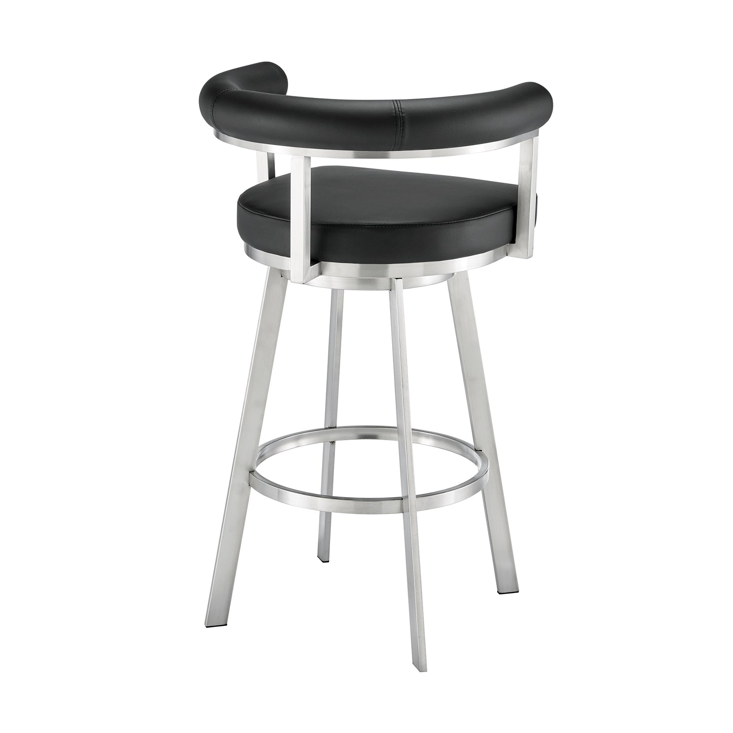 Nolagam Swivel Bar and Counter Stool in Metal and Faux Leather