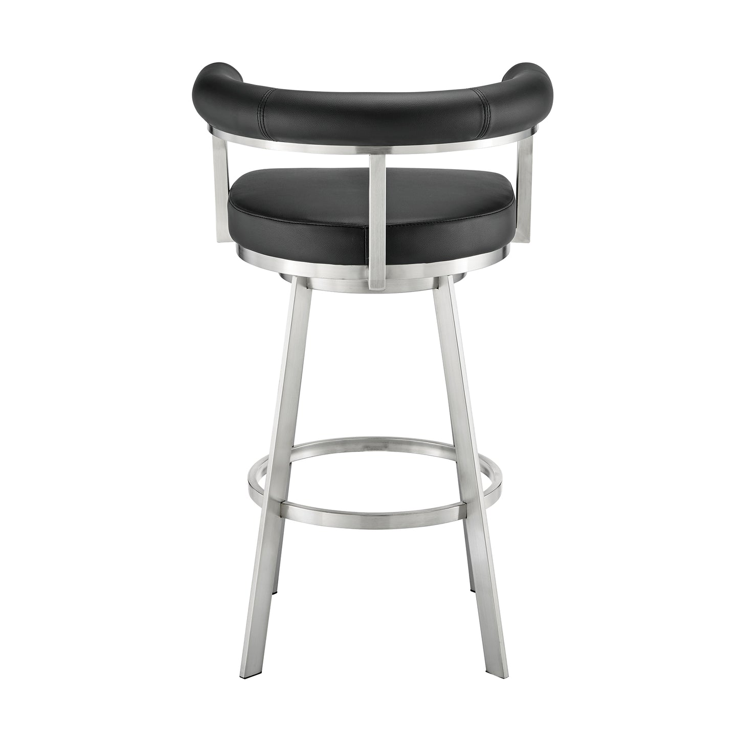 Nolagam Swivel Bar and Counter Stool in Metal and Faux Leather
