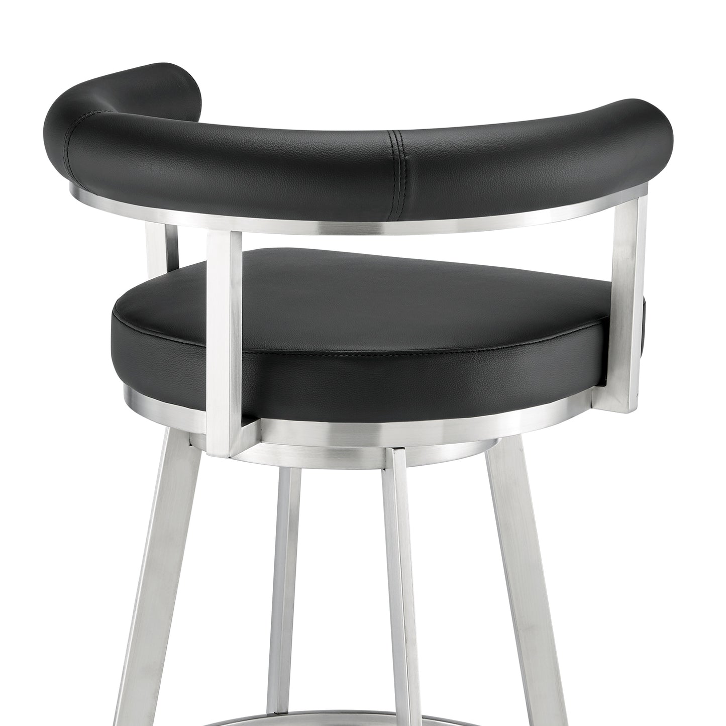 Nolagam Swivel Bar and Counter Stool in Metal and Faux Leather