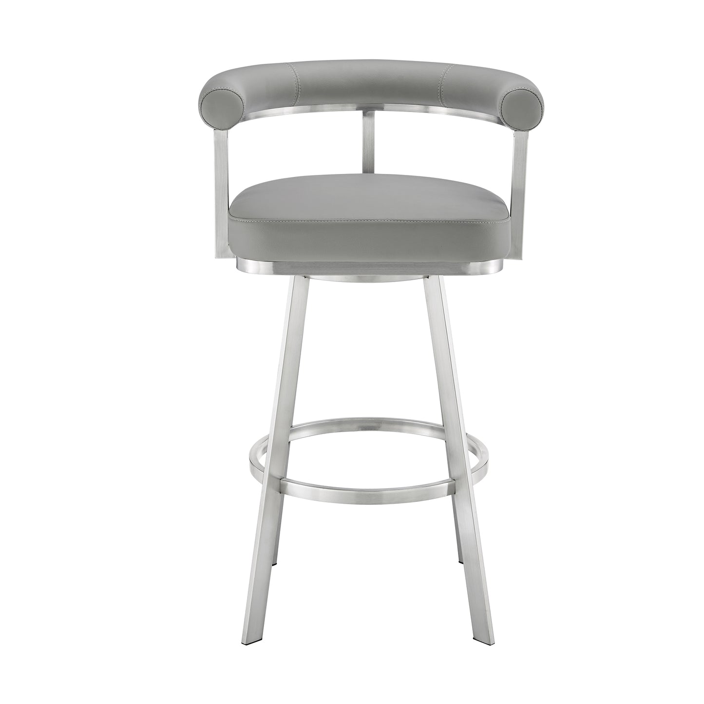 Nolagam Swivel Bar and Counter Stool in Metal and Faux Leather