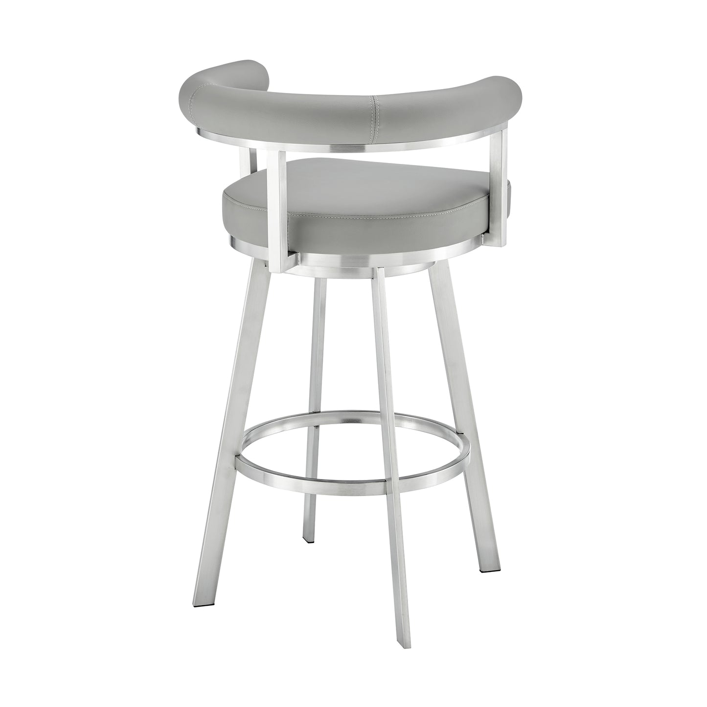 Nolagam Swivel Bar and Counter Stool in Metal and Faux Leather