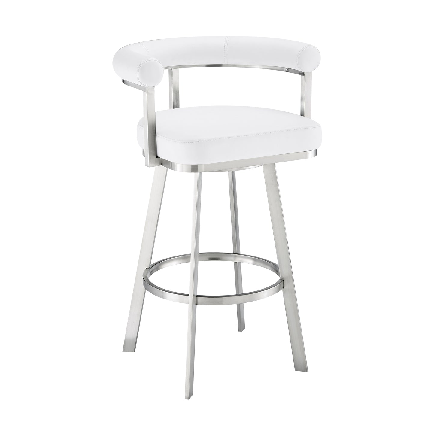 Nolagam Swivel Bar and Counter Stool in Metal and Faux Leather