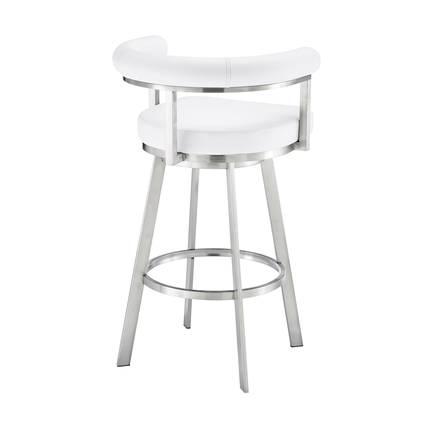 Nolagam Swivel Bar and Counter Stool in Metal and Faux Leather