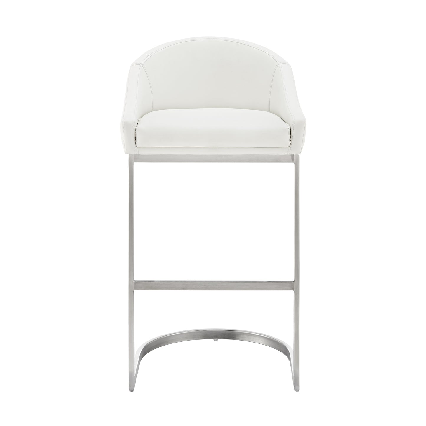 Atherik Bar and Counter Stool in Metal and Stainless Steel with Faux Leather