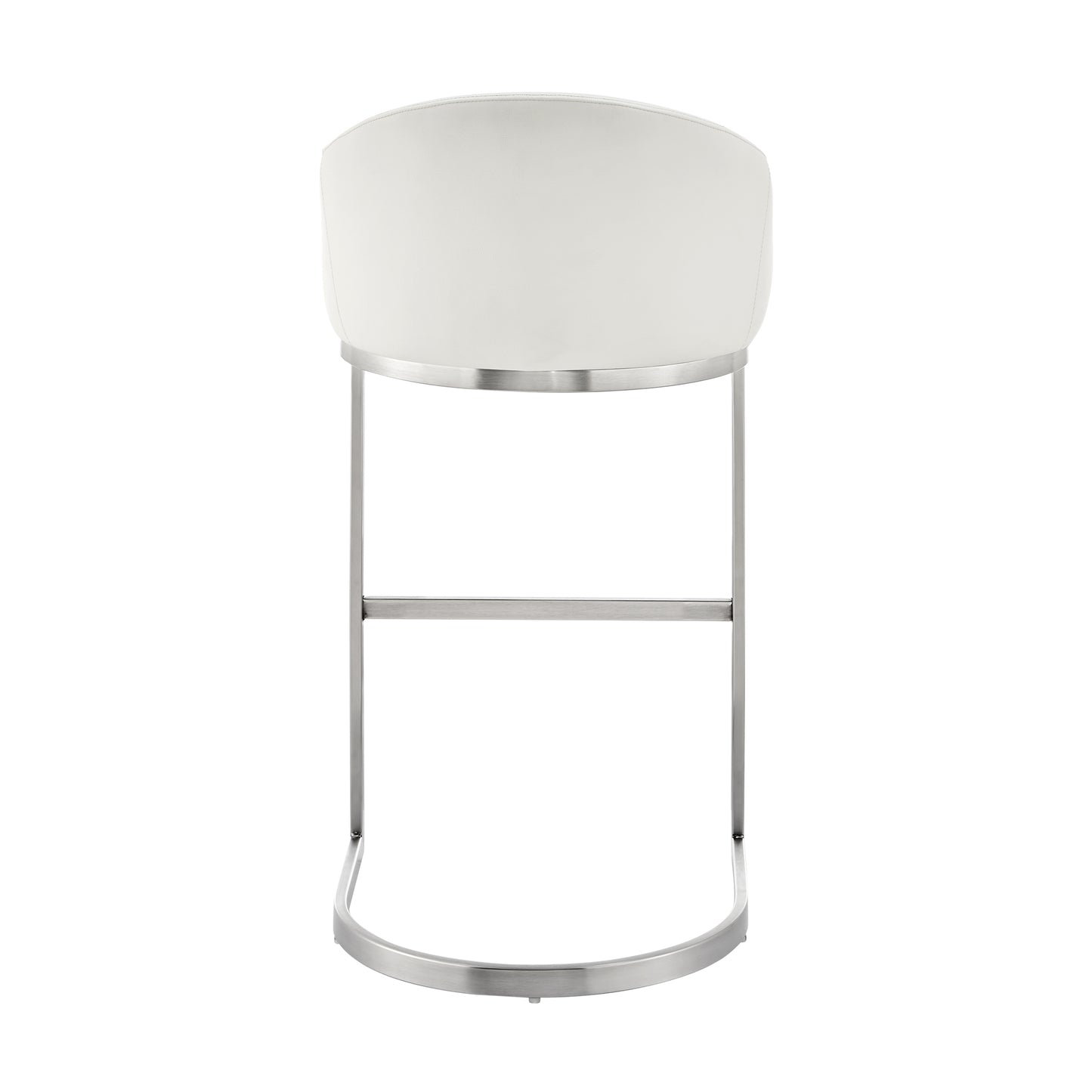 Atherik Bar and Counter Stool in Metal and Stainless Steel with Faux Leather